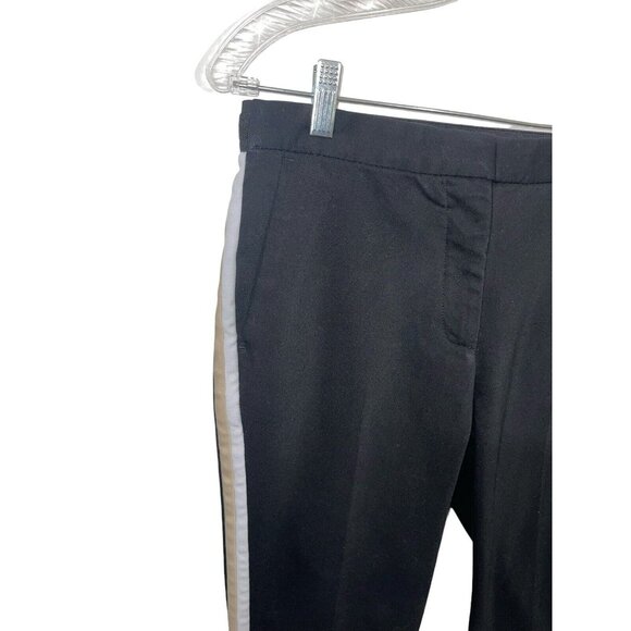 ZARA BASIC Women's Size Large Black Ankle Pants with White/Tan Side Stripes - Picture 4 of 14